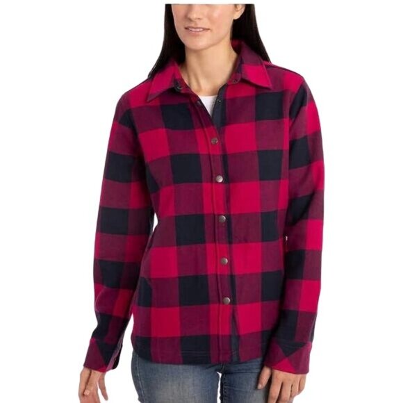 Orvis Womens Red & Black Buffalo Plaid Button-Up Shirt‎ Jacket M - Picture 1 of 6